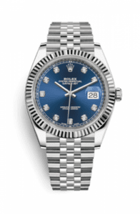 Rolex Datejust 41 Stainless Steel Fluted / Jubilee / Blue - Diamond 126334-0016