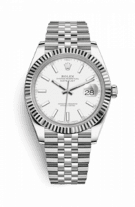 Rolex Datejust 41 Stainless Steel Fluted / Jubilee / White 126334-0010
