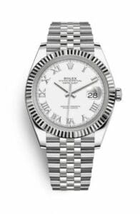 Rolex Datejust 41 Stainless Steel Fluted / White - Roman / Jubilee 126334-0024