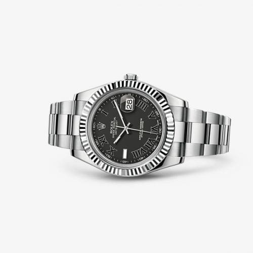 Rolex Datejust II Fluted Black Roman 116334-0002