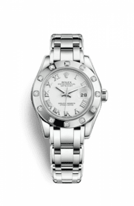 Rolex Datejust Pearlmaster 29 White Gold 12 Diamond White Roman 80319-0040
