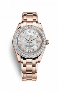 Rolex Datejust Pearlmaster 34 Everose Diamond Mother of Pearl Diamonds 81285-0017