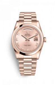 Rolex Day-Date 36 Everose Domed / President / Pink Roman 118205f-0013