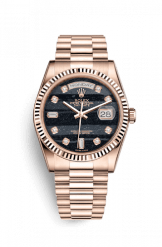 Rolex Day-Date 36 Everose Fluted / President / Ferrite 118235f-0107