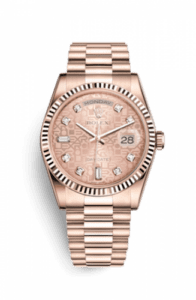 Rolex Day-Date 36 Everose Fluted / President / Pink Computer 118235f-0006