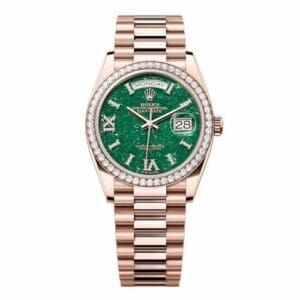 Rolex Day-Date 36 Everose Gold - Diamond / Green Aventurine / President 128345RBR-0068
