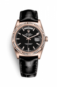 Rolex Day-Date 36 Everose / Strap / Black 118135-0063