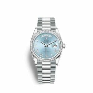Rolex Day-Date 36 Platinum - Diamond / Ice Blue - Roman / President 128396TBR-0002