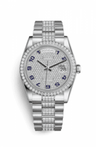 Rolex Day-Date 36 Platinum Diamonds / President Diamond / Paved 118346-0059