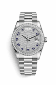 Rolex Day-Date 36 Platinum Diamonds / President / Paved 118346-0036