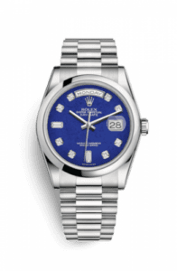 Rolex Day-Date 36 Platinum Domed / President / Lapis 118206-0118