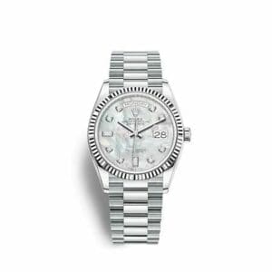 Rolex Day-Date 36 Platinum - Fluted / MOP / President 128236-0002