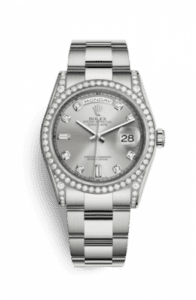 Rolex Day-Date 36 White Gold Diamonds / Oyster / Silver Diamond 118389-0072