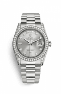 Rolex Day-Date 36 White Gold Diamonds / President / Silver Diamond 118389-0008