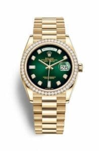 Rolex Day-Date 36 Yellow Gold / Diamond / Green Ombré-Diamond / President 128348RBR-0035