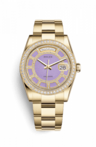 Rolex Day-Date 36 Yellow Gold Diamonds / Oyster / Lavender Jade Carousel 118348-0190