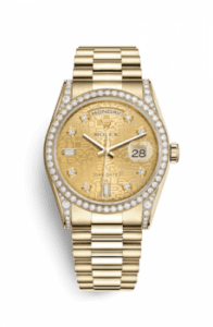 Rolex Day-Date 36 Yellow Gold Diamonds / President / Champagne Computer 118388-0017