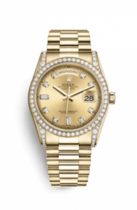 Rolex Day-Date 36 Yellow Gold Diamonds / President / Champagne Diamond 118388-0019