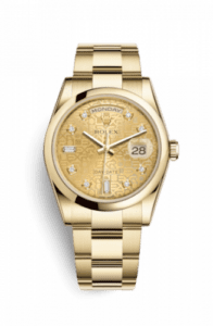 Rolex Day-Date 36 Yellow Gold Domed / Oyster / Champagne Computer 118208-0083