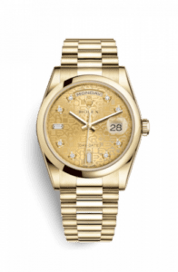 Rolex Day-Date 36 Yellow Gold Domed / President / Champagne Computer 118208-0117