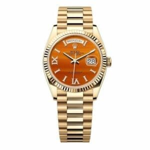Rolex Day-Date 36 Yellow Gold - Fluted / Carnelian / President 128238-0088