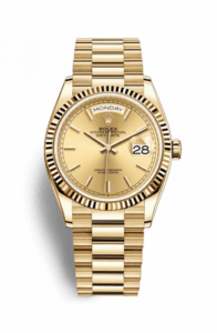 Rolex Day-Date 36 Yellow Gold / Fluted / Champagne / President 128238-0045