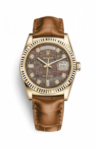 Rolex Day-Date 36 Yellow Gold / Strap / Black Computer Diamonds 118138-0018