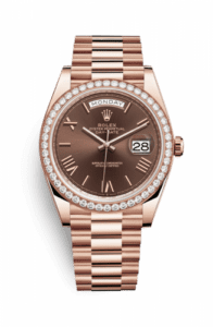 Rolex Day-Date 40 Everose / Diamond / Chocolate - Roman 228345rbr-0009