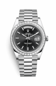 Rolex Day-Date 40 Platinum Baguette / Black 228396tbr-0024