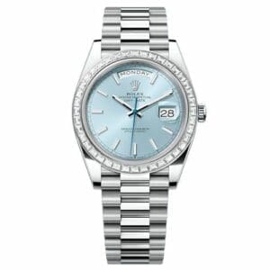 Rolex Day-Date 40 Platinum / Baguette / Ice Blue 228396TBR-0039