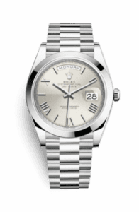 Rolex Day-Date 40 Platinum / Silver Quadrant 228206-0014