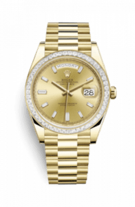 Rolex Day-Date 40 Yellow Gold / Baguette / Champagne - Diamonds 228398tbr-0002