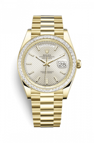 Rolex Day-Date 40 Yellow Gold / Baguette / Silver 228398tbr-0005