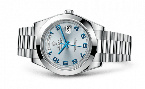 Rolex Day-Date II Platinum Ice Blue Arabic 218206-0010