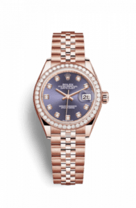 Rolex Lady-Datejust 28 Everose Diamond / Jubilee / Aubergine 279135rbr-0011