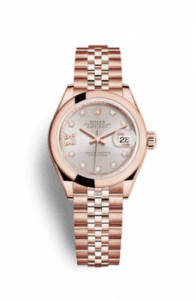 Rolex Lady-Datejust 28 Everose Domed / Jubilee / Sundust Diamond 279165-0006