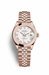 Rolex Lady-Datejust 28 Everose Domed / Jubilee / White Roman 279165-0022