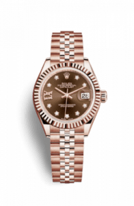 Rolex Lady-Datejust 28 Everose Fluted / Jubilee / Chocolate Diamond 279175-0004