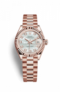 Rolex Lady-Datejust 28 Everose Fluted / President / MOP 279175-0017