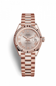 Rolex Lady-Datejust 28 Everose Fluted / President / Sundust Roman 279175-0011