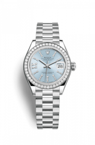 Rolex Lady-Datejust 28 Platinum Diamond / President / Ice Blue Diamonds 279136rbr-0001
