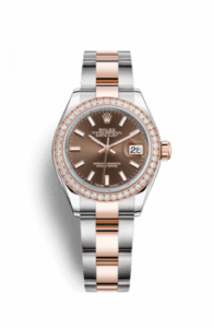 Rolex Lady-Datejust 28 Rolesor Rose Diamond / Oyster / Chocolate 279381rbr-0018