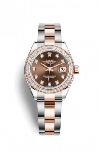 Rolex Lady-Datejust 28 Rolesor Rose Diamond / Oyster / Chocolate Diamond 279381rbr-0012