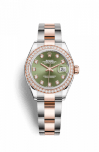 Rolex Lady-Datejust 28 Rolesor Rose Diamond / Oyster / Olive Diamond 279381rbr-0008