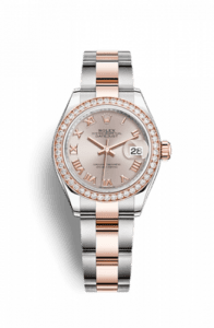 Rolex Lady-Datejust 28 Rolesor Rose Diamond / Oyster / Sundust Roman 279381rbr-0006