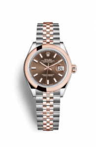 Rolex Lady-Datejust 28 Rolesor Rose Domed / Jubilee / Chocolate 279161-0017