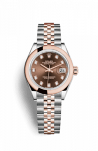 Rolex Lady-Datejust 28 Rolesor Rose Domed / Jubilee / Chocolate Diamond 279161-0011