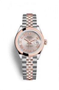 Rolex Lady-Datejust 28 Rolesor Rose Domed / Jubilee / Sundust Roman 279161-0005