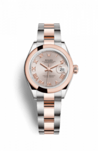 Rolex Lady-Datejust 28 Rolesor Rose Domed / Oyster / Sundust Roman 279161-0006