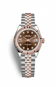 Rolex Lady-Datejust 28 Rolesor Rose Fluted / Jubilee / Chocolate Diamond 279171-0003